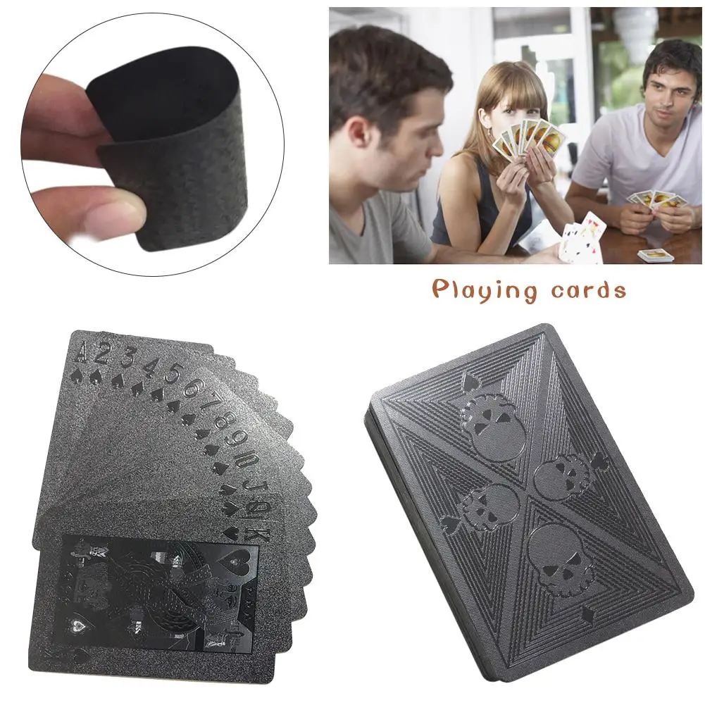 

Plastic Poker Waterproof Playing Cards for Magic Party Gift Black