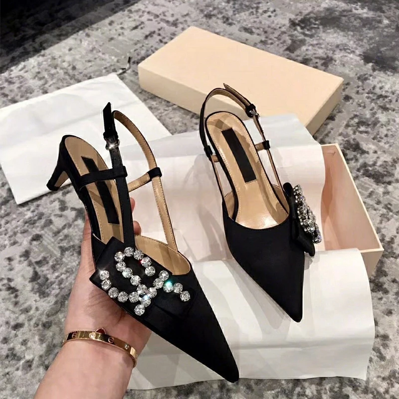 

Carpaton Sexy Pointed Toe High Heel Shoes Woman Bling bling Glitter Embellished Thin Heels Pumps Rhinestones Wedding Heels