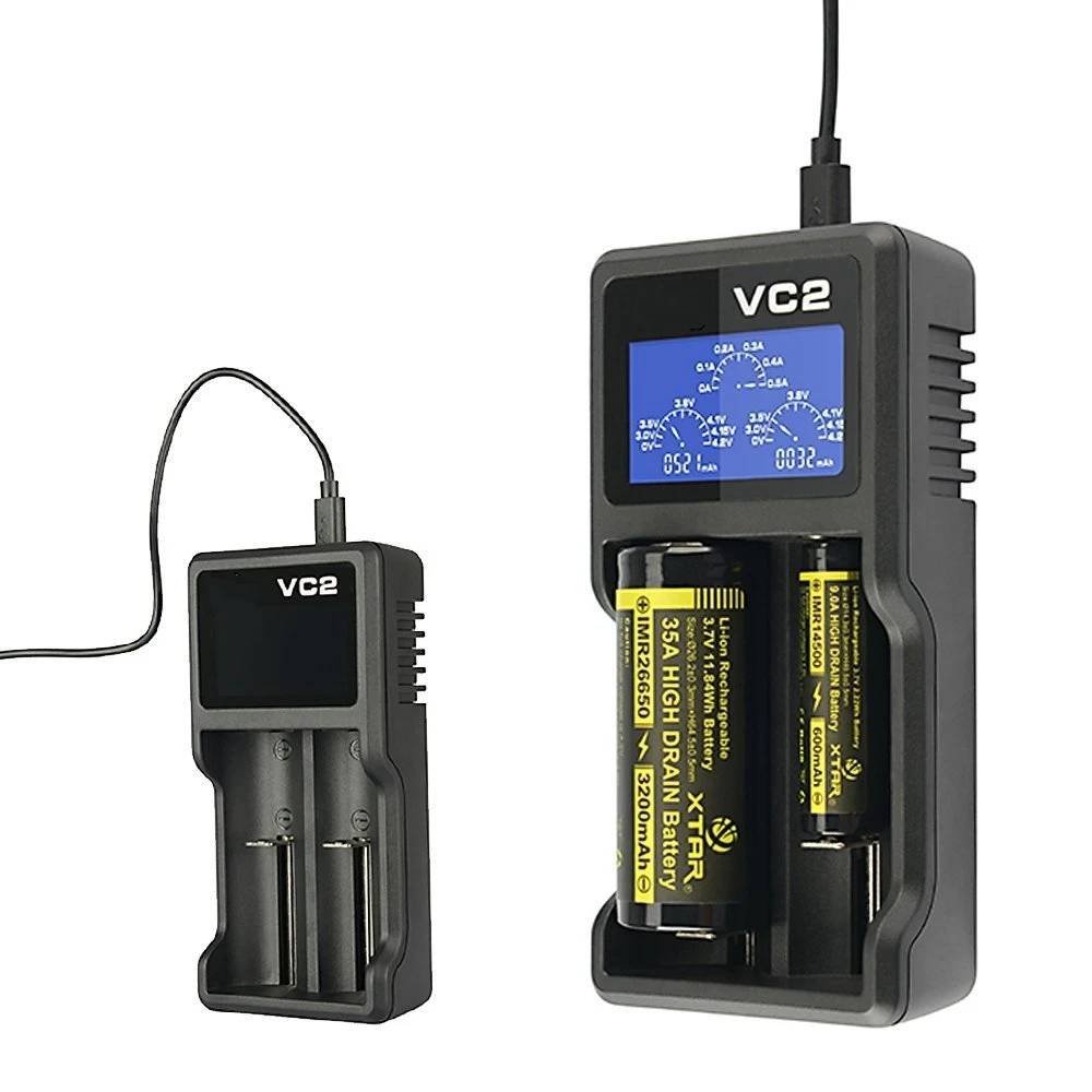 

VC2 Bharger LCDMonitor USBSmart Fast Charging For 18650 26650 Battery