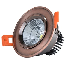 1 шт. Dimmabe светодиодный встраиваемый светильник 3 Вт 5 Вт 7 Вт 10 Вт 12 Вт 15 Вт 20 Вт 24 Вт AC85-265V COB Светодиодный точечный светодиод с регулируемой яркостью потолочный светильник медный Бронзовый
