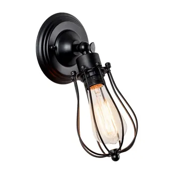 

40W Retro wall lamp industrial lighting fixture adjustable metal cage wall lamp indoor home retro lamp black
