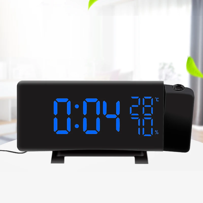 Skup Nowy kreatywny TS 5210 LED alarm z projekcją zegar Radio cyfrowe drzemka zegar temperatura wyświetlacz LED Radio FM trzy kolory zegar