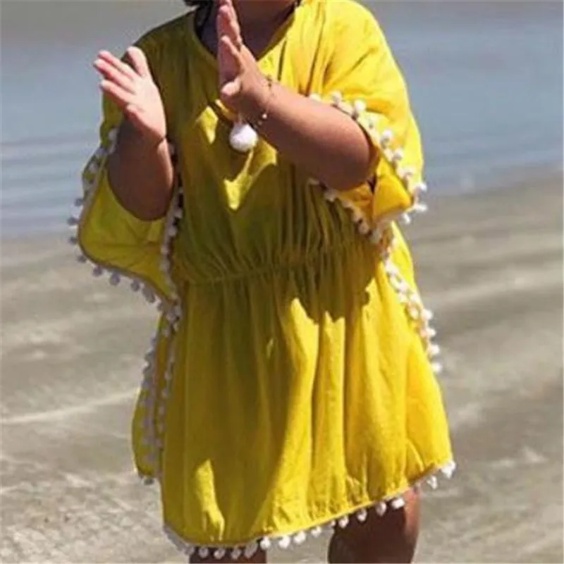 

Kids Baby Girls Dress Swimwear Beach Sundress Flower Fringe Dresses Bikini Cover 2019 New Hot Sale Swimsuit 2019 robe de plage