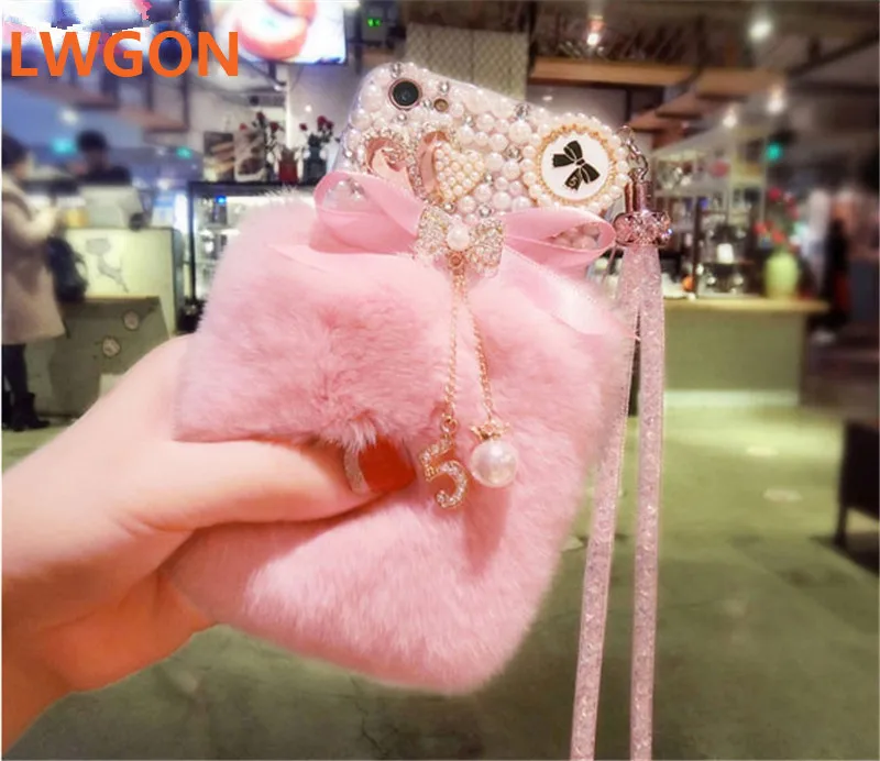 

Diamond Case For Samsung Note 3 4 5 8 9 FE Fan Edition Soft Fur Jewelled Case For Samsung Galaxy S6 S7 Edge S8 S9 Plus