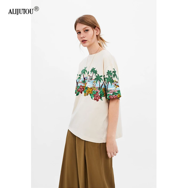 zaraing crossover Bugs Bunny Women Lovely Cartoon O-Neck Casual Short Sleeve T-Shirt 2019 Summer Femme Vogue Print Sexy T Shirts