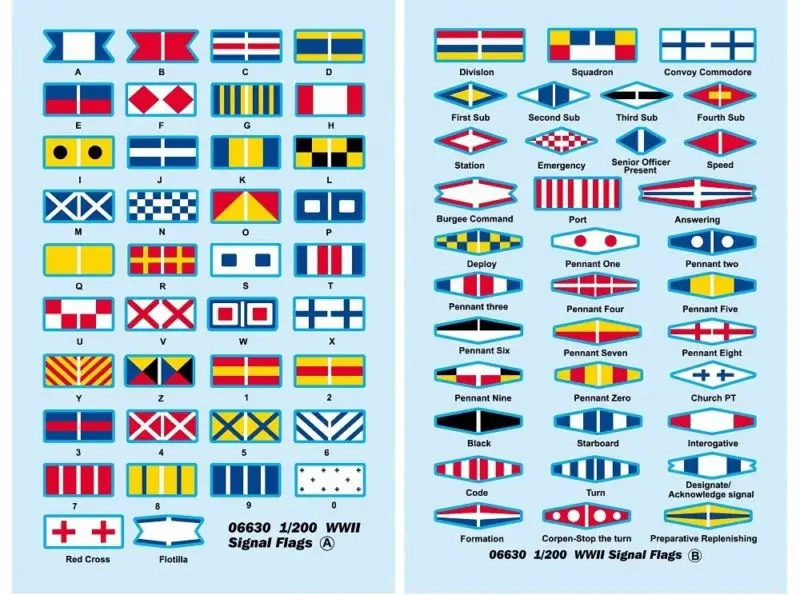 

Trumpeter 06630 WWII Signal Flags Decal Suitable for 1/200 Scale Model Ship