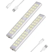 2,5 Вт АБС-пластиковый перезаряжаемый кухонный шкаф СВЕТОДИОДНЫЙ светильник для шкафа датчик движения Регулируемая полоска бар лампа светильник ing с магнитом