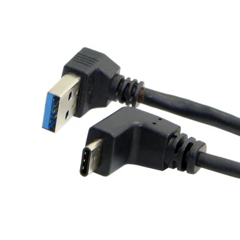 

10pcs/lot USB 3.1 USB-C Reversible Angled to 90 Degree Up Angled A Male Data Cable for Laptop & Tablet & Phone