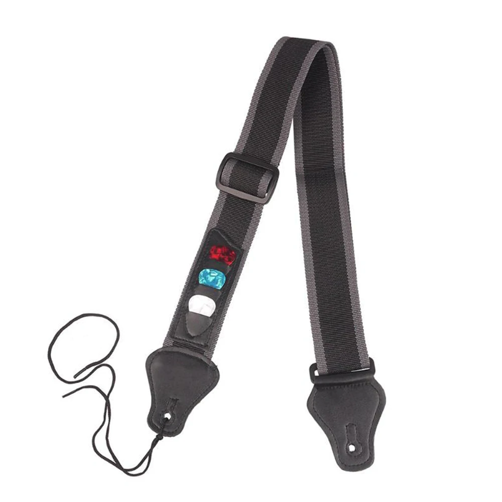 Adjustable Electric Guitar Strap with Plectrums Guitar Pick Holders