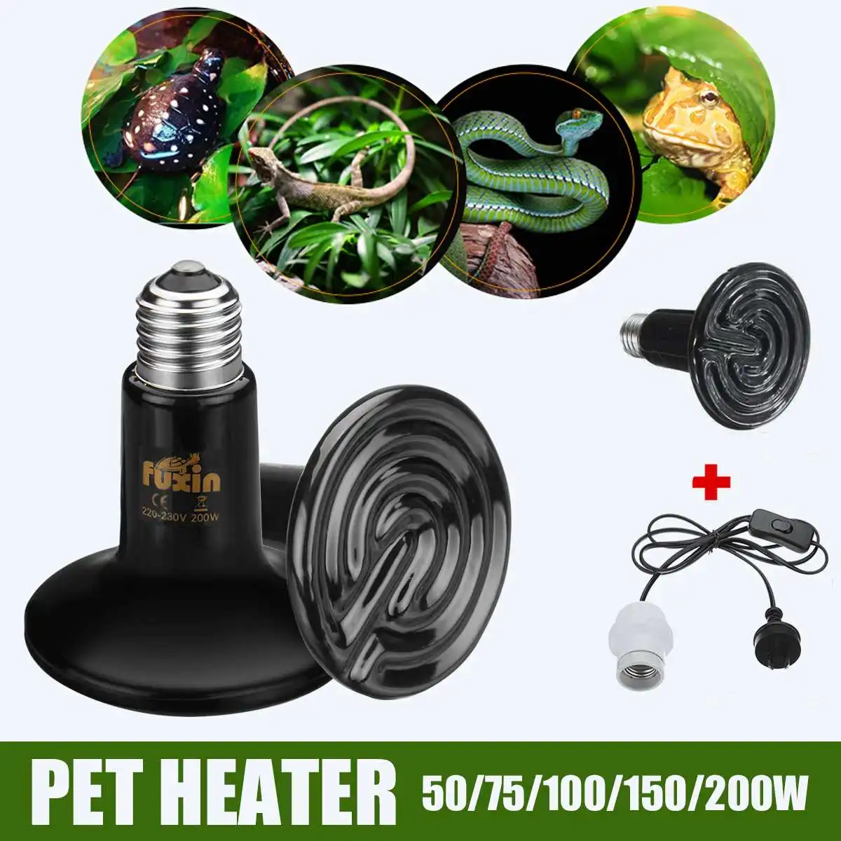Pet нагреватель AU Plug 240 в 90 мм керамическая лампа + держатель с кабелем 1 5 М мини тип