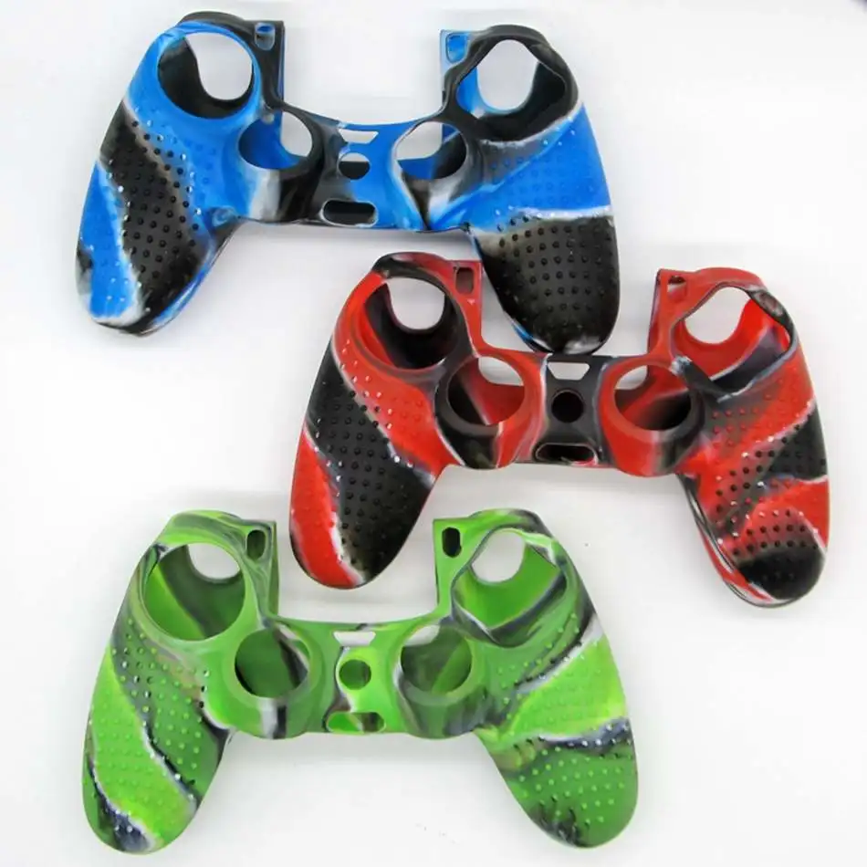 

For Sony PS4 Soft Silicone Rubber Case Cover Protector for Play Station 4 Gamepad Joystick Accessories Green Blue Red