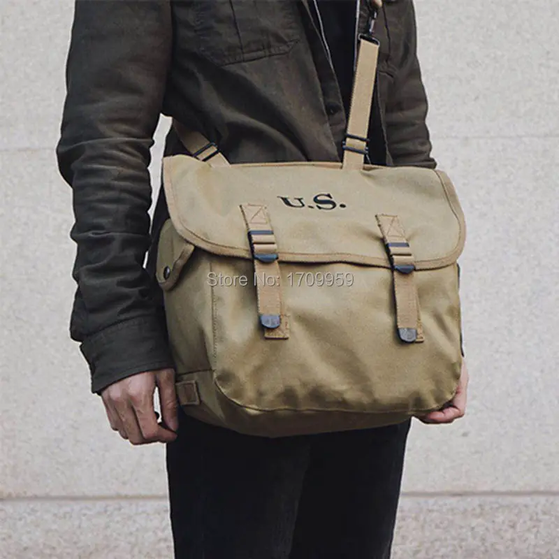 

ACCURATE REPRODUCTION WWII USA ARMY MILITARY M1936 STYLE HIGH-QUALITY HAVERSACK BAG WITH STRAP*Free Shipping
