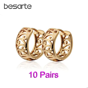 

10Pairs/Lot Hollow Gold Earings Women Hoops CC Hoop Earrings Oreille Femme Ohrringe Orecchini Donna Brincos Ouro Jewelry E16110
