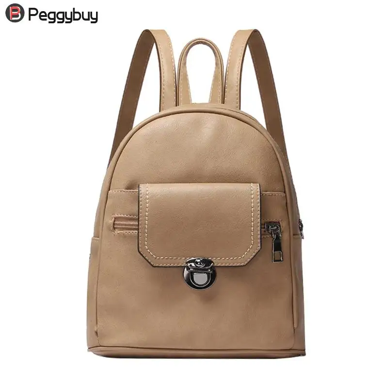 

Preppy Style PU Leather Women School Casual Travel Shoulder Bags Teenage Girls Small Backpack Mochilas Escolar Feminina