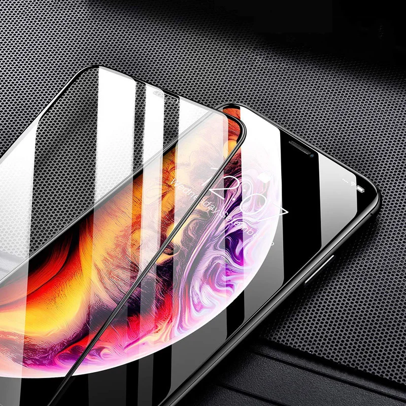 10D закаленное стекло для iPhone XR XS MAX X защита экрана закругленные края полное