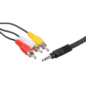 

3.5mm RCA Audio Video Cable 3.5mm Jack to 3 RCA Male AV Wire Cord 1.2M DV MP4 Convertor