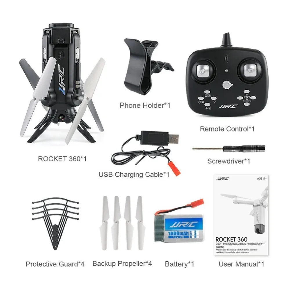 

JJR/C H51 RC Helicopter Rocket-like 360 WIFI FPV Selfie Elfie Drone with Camera HD 720P Altitude Hold RC Quadcopter