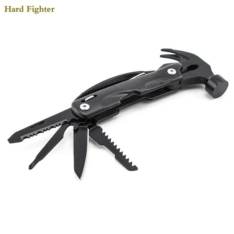 Hammer multitool outdoor black survival pliers pocket knife folding tool cutter serrated jaw hand Combination Multi Functional Hammer multitool outdoor black survival pliers pocket knife folding tool cutter serrated jaw hand Combination Multi Functional