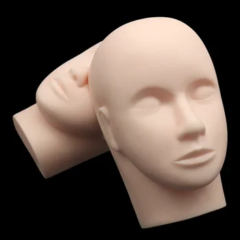 

1 pc Mannequin Flat Head Silicone Practice Makeup Eyelash Extension Make Up Cosmetic Model Massage Training Tool