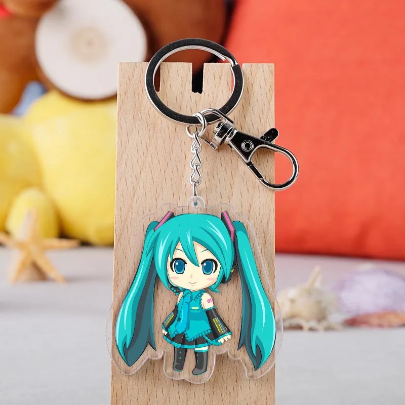 

Anime Hatsune Miku Keychain Fashion Japanese Cartoon Kagamine Rin Len Megurine Luka Meiko Kaito Car Key Holder Keyrings Jewelry