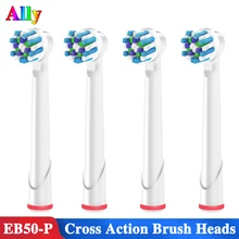 

4pcs Cross Action Replacement Brush Heads For Braun Oral B Triumph Vitality D12 D16 D18 Pro 8000 9000 Electric Toothbrush Heads