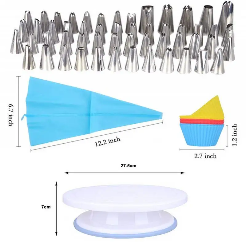75 шт. Набор для украшения торта, Настольный набор для украшения торта, Вертушка для украшения торта, насадка для кондитерских мешков, набор кухонных принадлежностей, инструмент для выпечки «сделай сам»