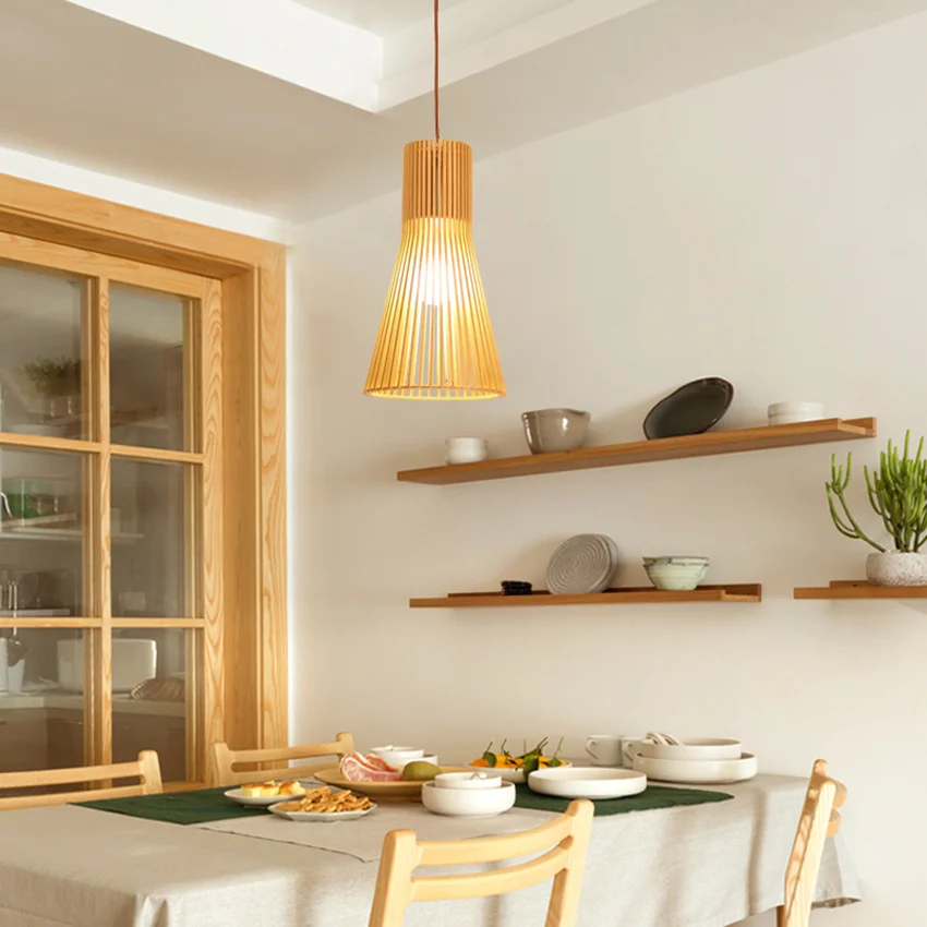 

Modern Wood Led Pendant Lights Loft Decor Pendant Lamps Fixtures Kitchen Living Room Hanging Lamps Bedroom Luminaria Suspension