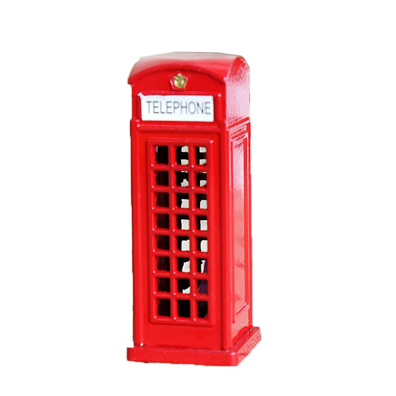 

Lychee Life Mini Bus Telephone Booth Model Multi-functional Pencil Sharpener Miniature Home Decoration Stationery for Kids