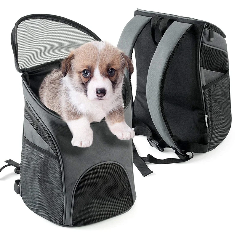

Pet Carrier Backpack for Small Dogs Cat Rabbit, Breathable Mesh Pup Pack Outdoor Travel Carrier for Walk, Hiking, Cycling by P