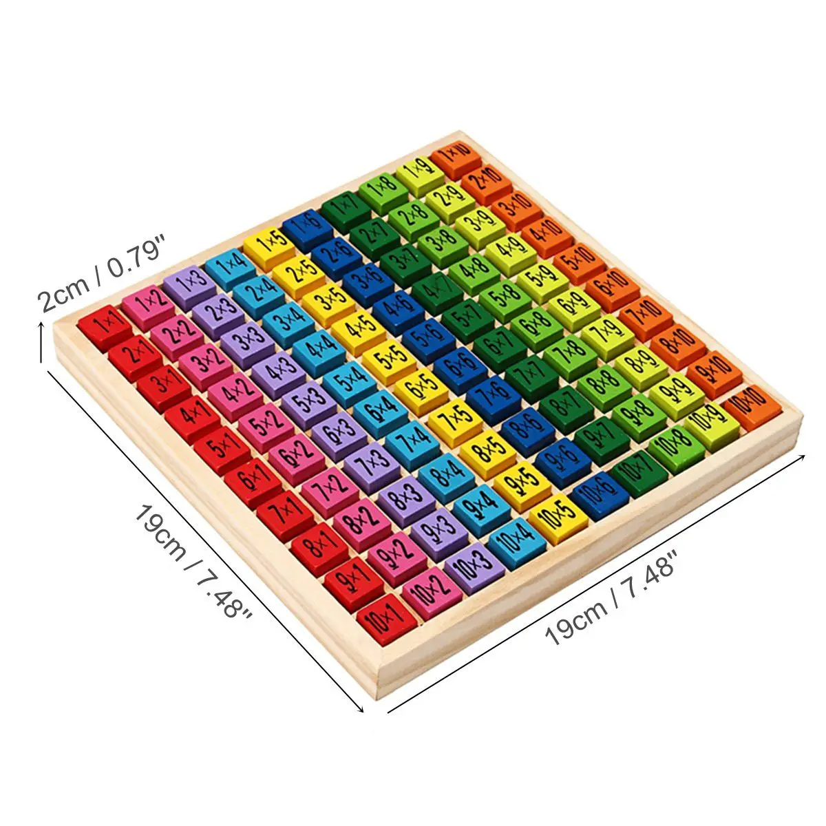 Educational Wooden Times Table Kids Mathematics Learning Toys Blocks Children Gifts Math Toys IQ Develop Colorful 19x19cm