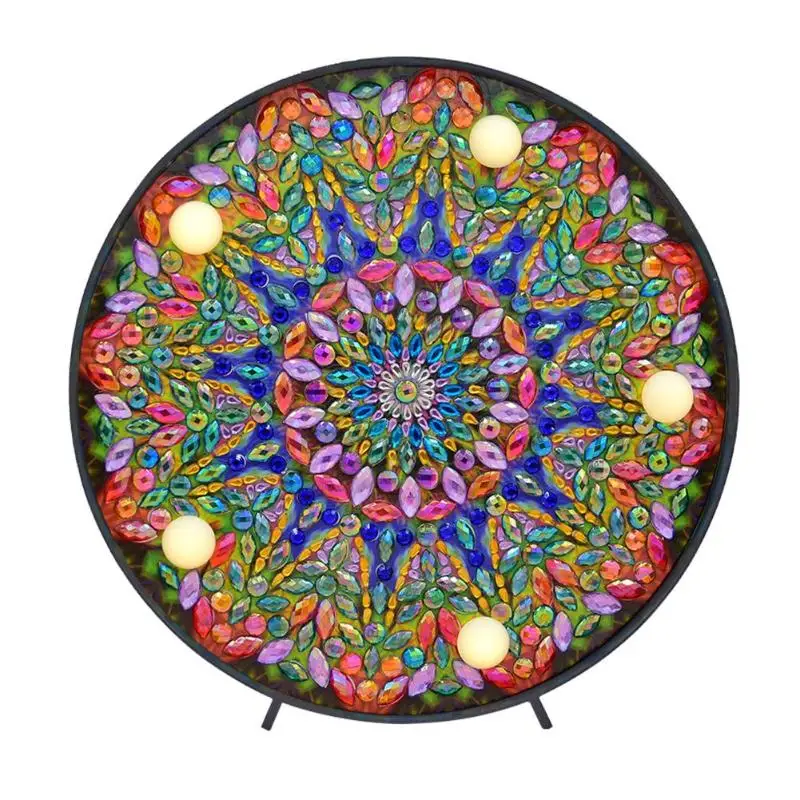 

DIY LED Diamond Painting Full Special Shaped Drill Mandala Embroidery Light Diamond Painting Mandala Embroidery Night Decor