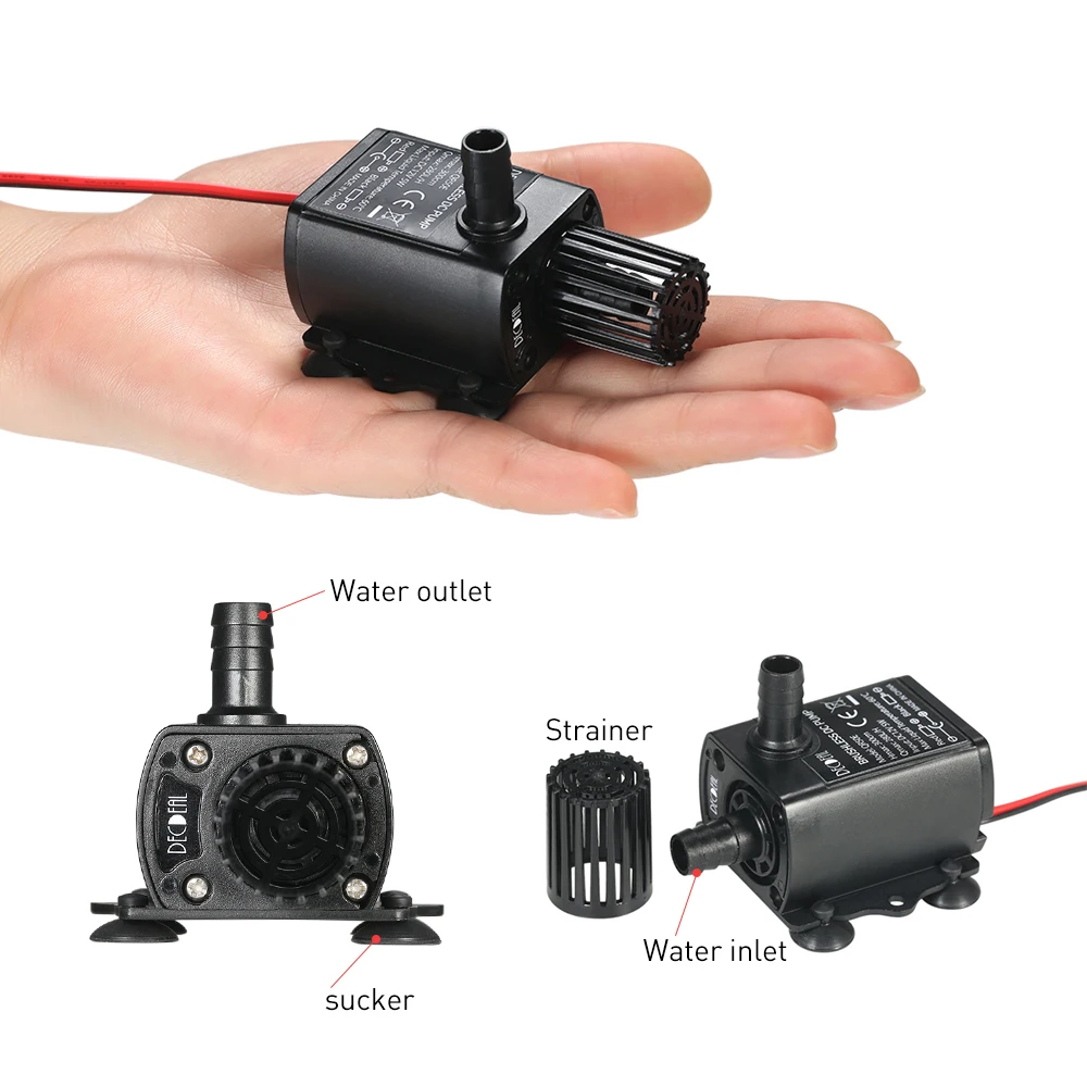 Ультра тихий мини USB DC5V 4 8 W 300L/H Lift Бесщеточный Водяной насос Водонепроницаемый