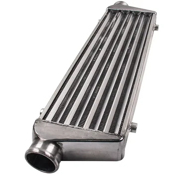 

Universal Front Aluminum Mount Tube & Fin Intercooler 27"X7"X2.5" 2.5" In/Out