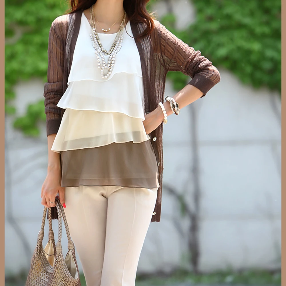 Fashion Women Ruffled Sleeveless Blouse Sexy Round Neck Chiffon Shirt Vest Tops Fashion Women Ruffled Sleeveless Blouse Sexy Round Neck Chiffon Shirt Vest Tops