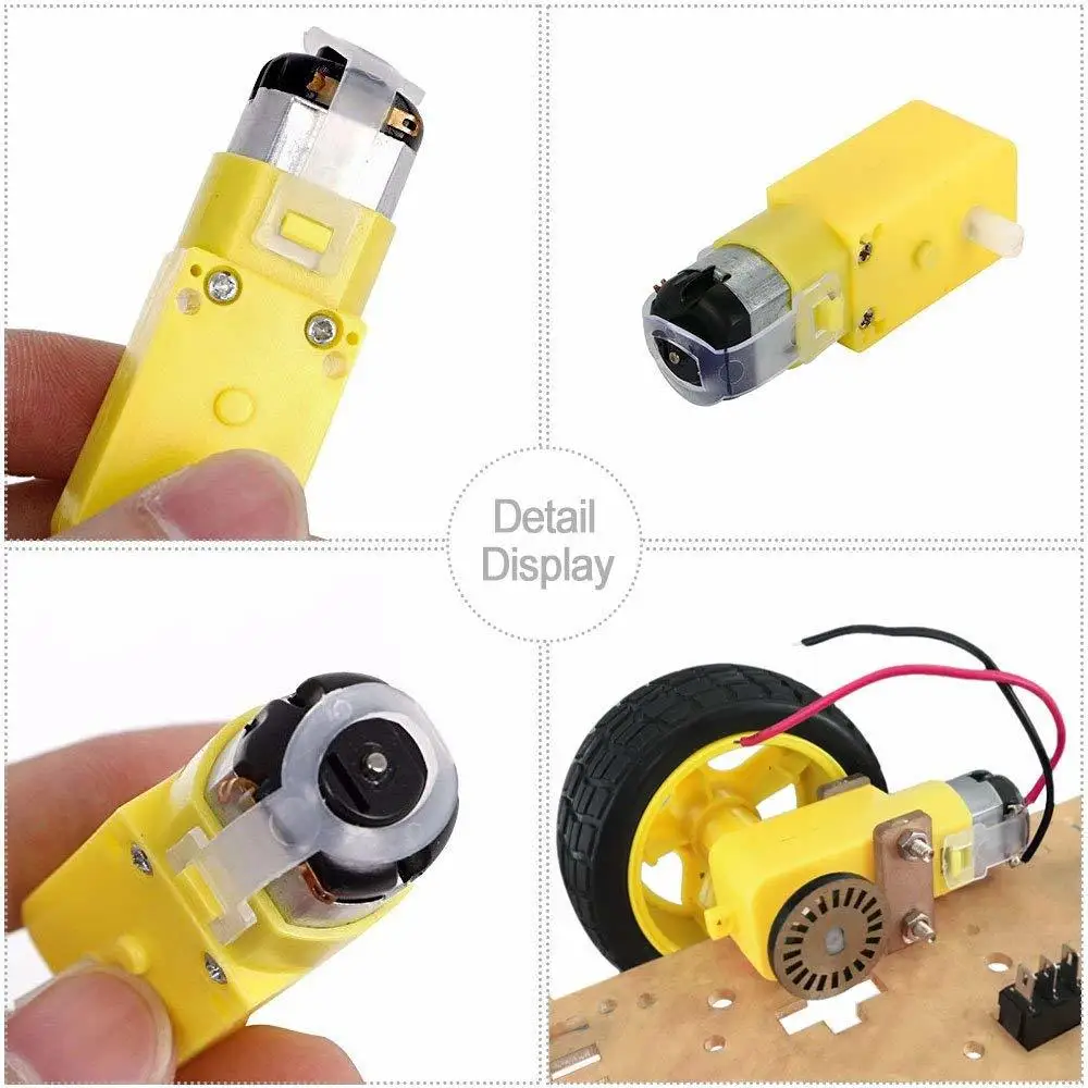 4 шт. Tt Мотор 130 мотор с колесом 2 шт. Tt Мотор 2 шт. 65 мм колеса умный автомобиль робот мотор-редуктор для Arduino Dc3v-6v Dc мотор-редуктор