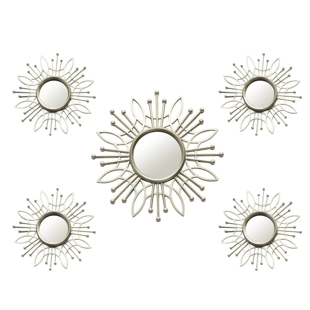 Stratton Home Decor 5 Piece Champagne Burst Wall Mirror-in Decorative Mirrors from Home & Garden ...