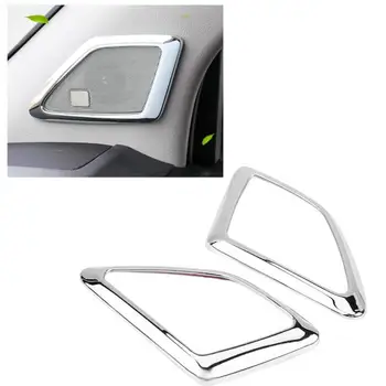 

2Pcs Car Interior A Pillar Door Audio Speaker Cover Trim Frame for Toyota Prado J150 2014 2015 2016 2017 2018 Silver Chrome