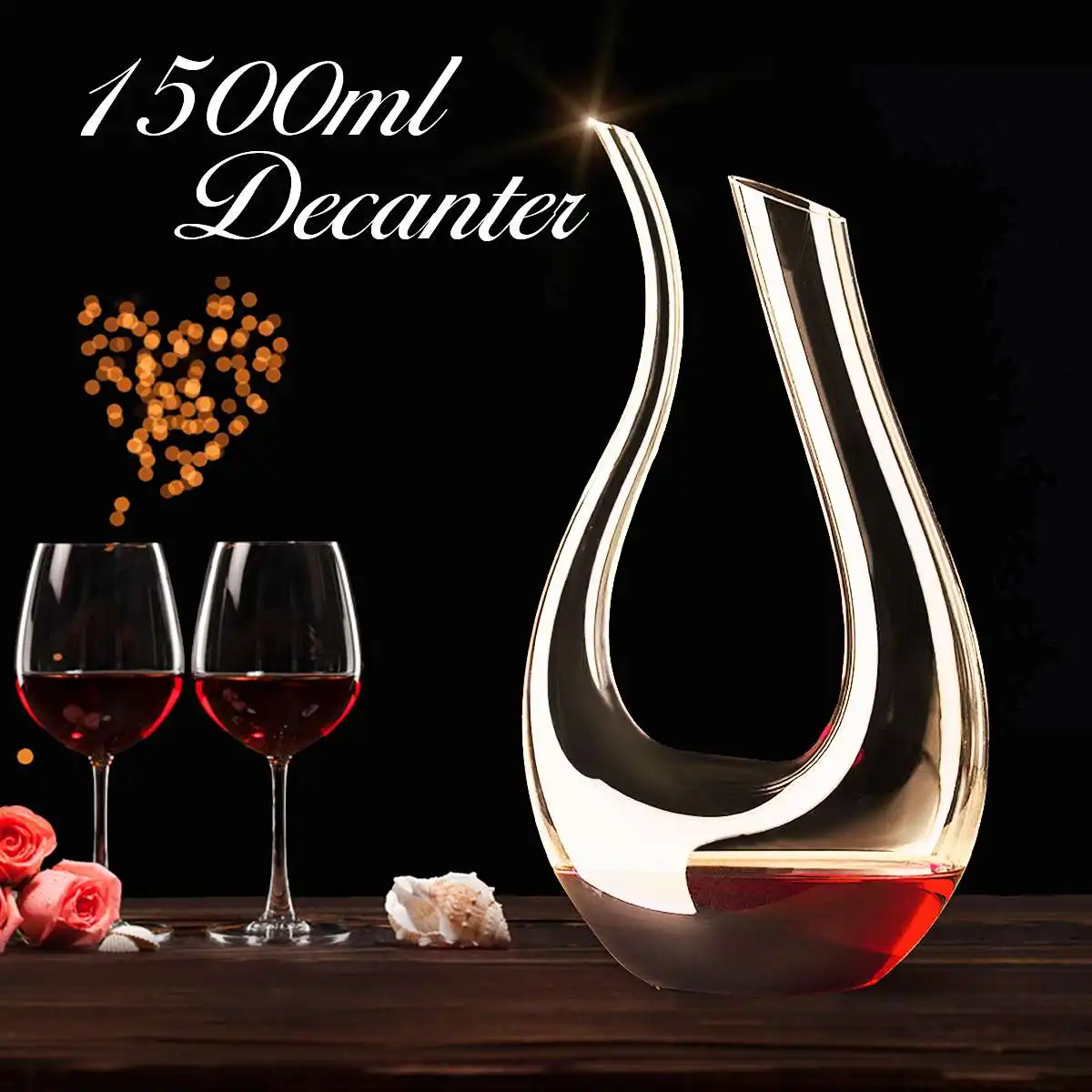 Red Wine Crystal Decanters for Pourer Glass Decanter Brandy 1500ML Decant Set Jug Bar Champagne