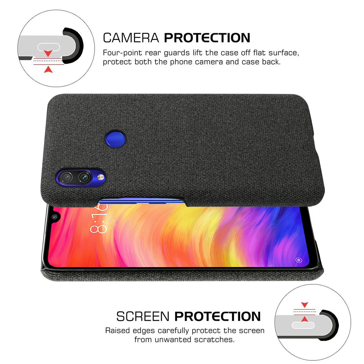 CASEWIN для Xiaomi Redmi Note 7 чехол бизнес тканый материал ткань ультра тонкий против