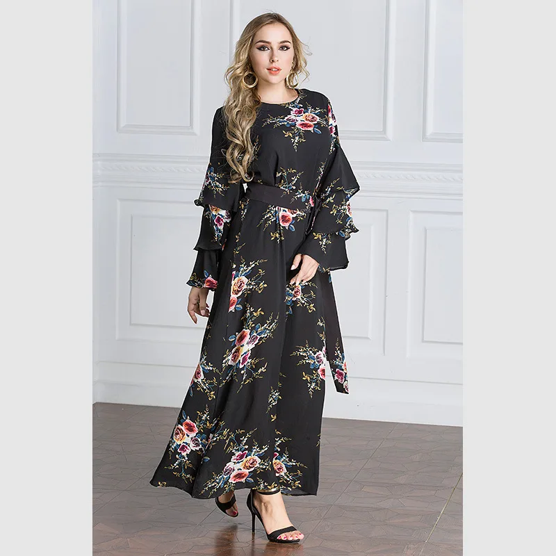 Женское платье в арабском стиле длинное трапеция размера плюс 6l M L XL XXL XXXL 4XL 5XL 6XL