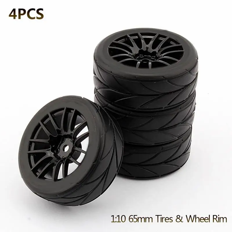 

4PCS RC Racing Car Tyre 65mm Tires Rubber 1:10 Wheel Rim for HIMOTO HSP HPI 9068-6081