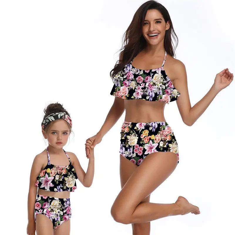 

Family Matching Mother Daughter Women Kid Girl Bikini Swimwear Swimsuit