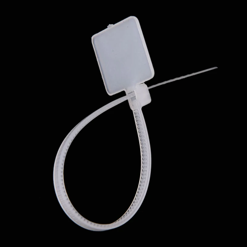 

100pcs 11cm White Nylon Self-Locking Label Tie Muti-purpose Network Cable Zip Trim Wrap Loop Wire Straps Mayitr