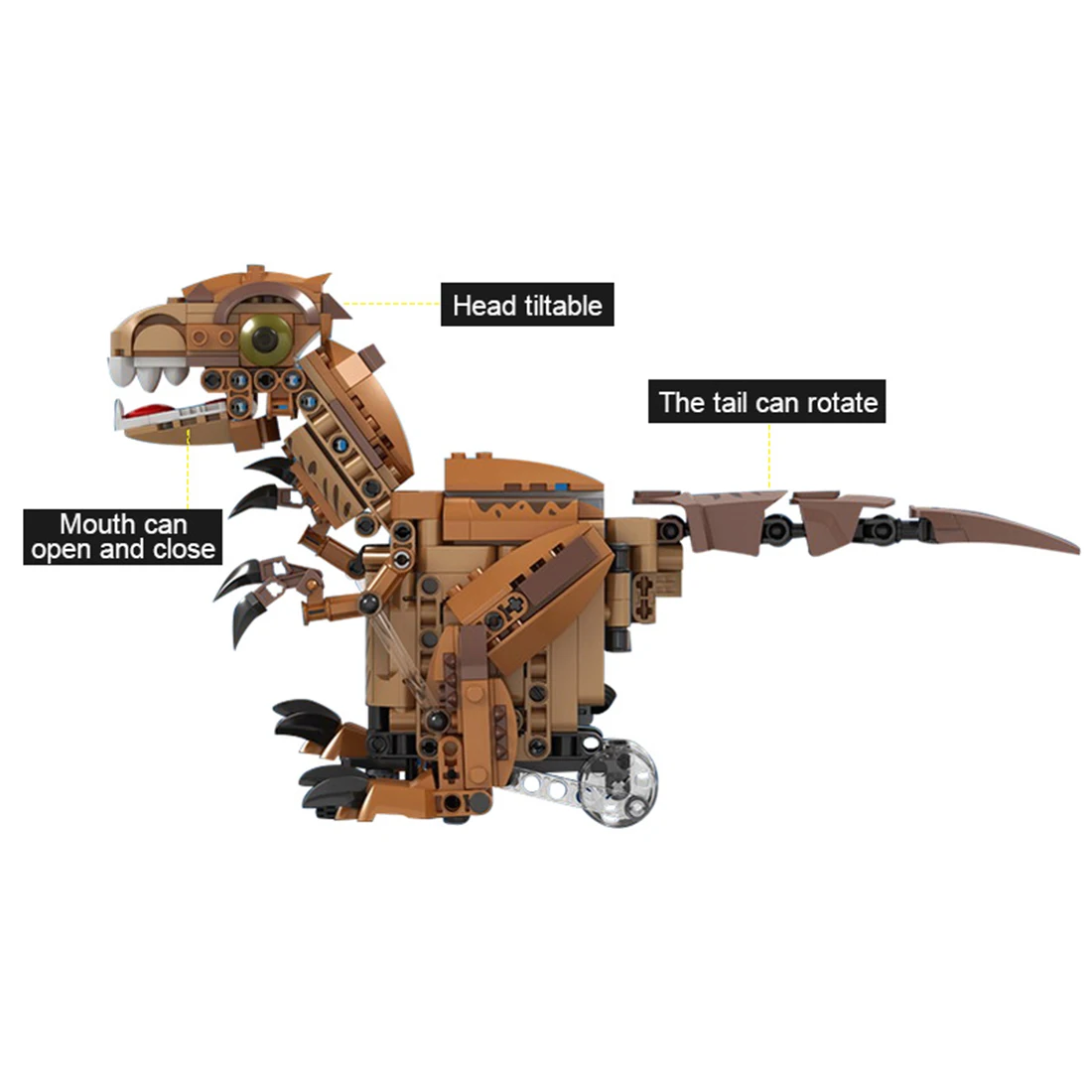 424 шт DIY сборный маленький строительный блок из частиц, искусственное животное, радиоуправляемая модель, развивающие игрушки для детей, Детский Электрический динозавр