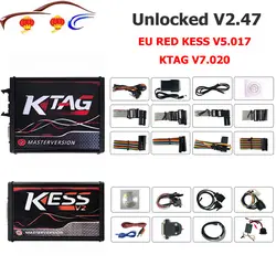 Последним Kess V2 мастер Kess V2.47 V5.017 ЕС красный PCB Нет Маркер предел ЭБУ программирования Ktag V7.020 V2.34 OBD2 менеджер Тюнинг Комплект