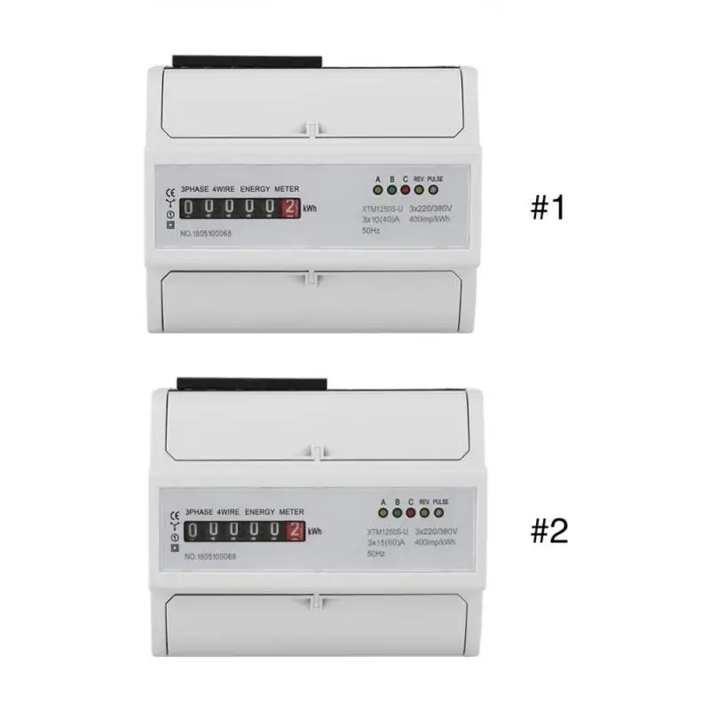 

Digital 3-phase 4 Wire 7P DIN-Rail Electric Meter Electronic KWh Meter 10(40)/15(60) With Manual 3 x 220V/380V