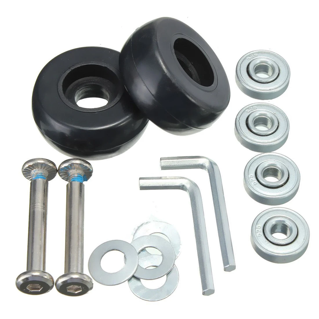 

2 Sets of Luggage Suitcase Replacement Wheels Axles Deluxe Repair Tool OD 40mm