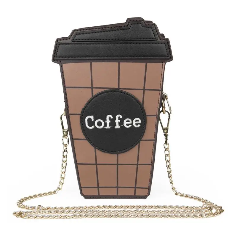 Girls Coffee Crossbody Chains Bags Purses
