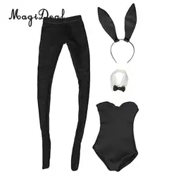 1/6 черные наряды с кроликом для девочек, одежда для костюмированной вечеринки для 12 дюймов