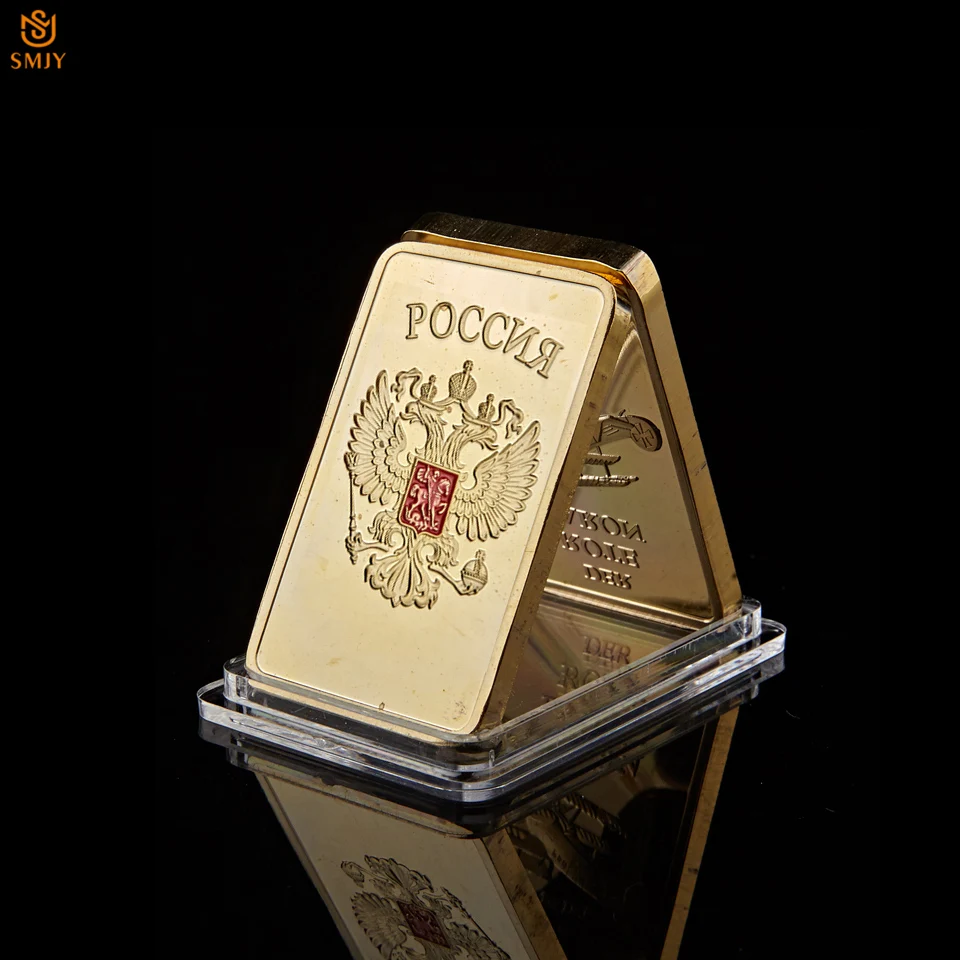 

USSR National Emblem Gold Plaed Replica Bullion Bar European Souvenir Coin Metal Home Decor Gift Collection